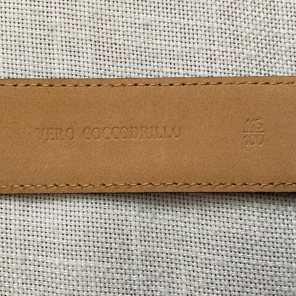 Brown Alligator Sterling Silver 925 Buckle Men’s Luxurious Belt Size 115/100 NEW - Picture 5 of 15